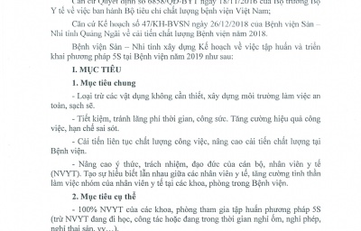 KẾ HOẠCH TẬP HUẤN 5S